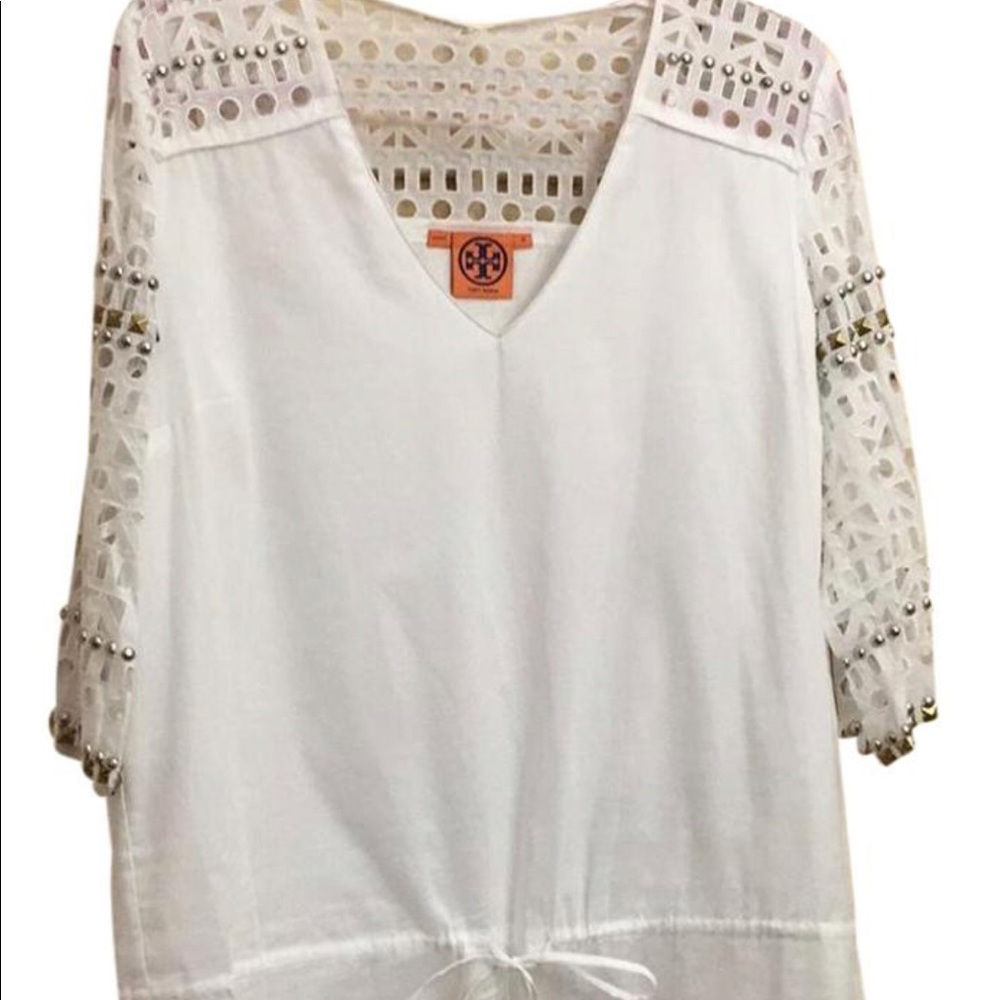 Tory Burch White Embellished Tunic (M)